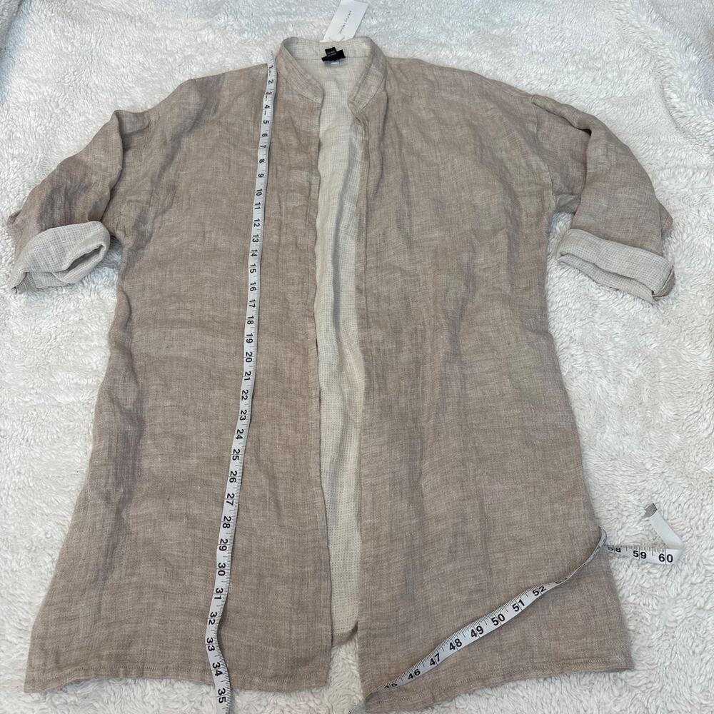 Eileen Fisher Womens Beige Irish Linen Duster S Minimalist Preppy Work Business - Picture 4 of 5